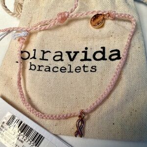 Pura Vida Breast Cancer Awareness Rose Gold Charm Bracelet